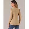 imageAllegra K Square Neck Sweaters for Womens Vintage Teacher Long Sleeve Pullover Ribbed Knit TopKhaki