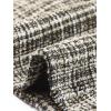 imageAllegra K Tweed Top for Womens Elegant Plaid Print Sleeveless Crew Neck Waist Buckle Back Zipper Blazer Vest TopsBeige Black