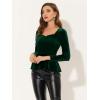 imageAllegra K Velvet Blouse for Womens Elegant Sweetheart Neck Long Sleeve Peplum TopDark Green