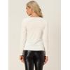 imageAllegra K Velvet Tops for Womens Long Sleeves Sweetheart Neck BlouseWhite