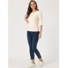 imageAllegra K Womens Casual Round Neck Elbow Sleeve t Shirts Slim Fit Blouses Tops FashionBeige