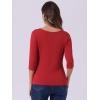 imageAllegra K Womens Casual Round Neck Elbow Sleeve t Shirts Slim Fit Blouses Tops FashionBright Red