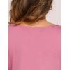 imageAllegra K Womens Casual Round Neck Elbow Sleeve t Shirts Slim Fit Blouses Tops FashionDark Pink