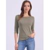 imageAllegra K Womens Casual Round Neck Elbow Sleeve t Shirts Slim Fit Blouses Tops FashionLight Blown
