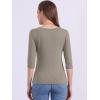 imageAllegra K Womens Casual Round Neck Elbow Sleeve t Shirts Slim Fit Blouses Tops FashionLight Blown