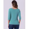 imageAllegra K Womens Casual Round Neck Elbow Sleeve t Shirts Slim Fit Blouses Tops FashionSea Green