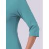 imageAllegra K Womens Casual Round Neck Elbow Sleeve t Shirts Slim Fit Blouses Tops FashionSea Green