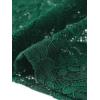 imageAllegra K Womens Elegant Floral Lace Blouse Short Sleeve Keyhole Back Fitted Semi Sheer TopGreen