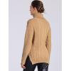 imageAllegra K Womens Oversized Sweaters Turtleneck Spilt Hem Cable Knit Pullover TopsBrown