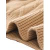 imageAllegra K Womens Oversized Sweaters Turtleneck Spilt Hem Cable Knit Pullover TopsBrown