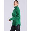 imageAllegra K Womens Oversized Sweaters Turtleneck Spilt Hem Cable Knit Pullover TopsGreen