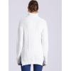 imageAllegra K Womens Oversized Sweaters Turtleneck Spilt Hem Cable Knit Pullover TopsWhite