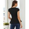 imageAllegra K Womens Peplum Top Cap Sleeve Round Neck 2025 Summer Work Blouse Tops for Business CasualBlack