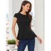 imageAllegra K Womens Peplum Top Cap Sleeve Round Neck 2025 Summer Work Blouse Tops for Business CasualBlack