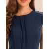 imageAllegra K Womens Peplum Top Cap Sleeve Round Neck 2025 Summer Work Blouse Tops for Business CasualDark Blue