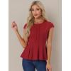 imageAllegra K Womens Peplum Top Cap Sleeve Round Neck 2025 Summer Work Blouse Tops for Business CasualDark Red