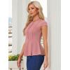 imageAllegra K Womens Peplum Top Cap Sleeve Round Neck 2025 Summer Work Blouse Tops for Business CasualDusty Pink