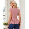 imageAllegra K Womens Peplum Top Cap Sleeve Round Neck 2025 Summer Work Blouse Tops for Business CasualDusty Pink