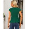 imageAllegra K Womens Peplum Top Cap Sleeve Round Neck 2025 Summer Work Blouse Tops for Business CasualGreen
