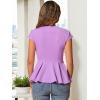 imageAllegra K Womens Peplum Top Cap Sleeve Round Neck 2025 Summer Work Blouse Tops for Business CasualLight Purple