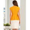 imageAllegra K Womens Peplum Top Cap Sleeve Round Neck 2025 Summer Work Blouse Tops for Business CasualYellow