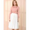 imageAllegra K Womens Peter Pan Collar Blouse Bow Tie Neck Vintage Casual Office Button Up ShirtCoral Pink