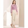 imageAllegra K Womens Peter Pan Collar Blouse Bow Tie Neck Vintage Casual Office Button Up ShirtPink