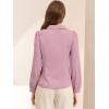 imageAllegra K Womens Peter Pan Collar Blouse Bow Tie Neck Vintage Casual Office Button Up ShirtPink