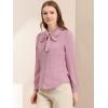 imageAllegra K Womens Peter Pan Collar Blouse Bow Tie Neck Vintage Casual Office Button Up ShirtPink