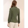 imageAllegra K Womens Peter Pan Collar Blouse Business Casual Long Sleeve Button Down Work ShirtArmy Green