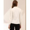 imageAllegra K Womens Peter Pan Collar Blouse Business Casual Long Sleeve Button Down Work ShirtBeige