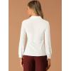 imageAllegra K Womens Peter Pan Collar Blouse Business Casual Long Sleeve Button Down Work ShirtCream White