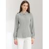 imageAllegra K Womens Peter Pan Collar Blouse Business Casual Long Sleeve Button Down Work ShirtGray