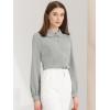 imageAllegra K Womens Peter Pan Collar Blouse Business Casual Long Sleeve Button Down Work ShirtGray