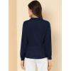 imageAllegra K Womens Peter Pan Collar Blouse Business Casual Long Sleeve Button Down Work ShirtNavy Blue