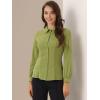 imageAllegra K Womens Peter Pan Collar Blouse Business Casual Long Sleeve Button Down Work ShirtOlive Green