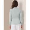imageAllegra K Womens Peter Pan Collar Blouse Business Casual Long Sleeve Button Down Work ShirtPea Green