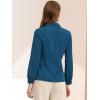 imageAllegra K Womens Peter Pan Collar Blouse Business Casual Long Sleeve Button Down Work ShirtPeacock Blue