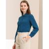 imageAllegra K Womens Peter Pan Collar Blouse Business Casual Long Sleeve Button Down Work ShirtPeacock Blue