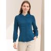 imageAllegra K Womens Peter Pan Collar Blouse Business Casual Long Sleeve Button Down Work ShirtPeacock Blue
