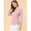 imageAllegra K Womens Peter Pan Collar Blouse Business Casual Long Sleeve Button Down Work ShirtPink