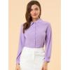 imageAllegra K Womens Peter Pan Collar Blouse Business Casual Long Sleeve Button Down Work ShirtPurple