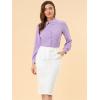 imageAllegra K Womens Peter Pan Collar Blouse Business Casual Long Sleeve Button Down Work ShirtPurple