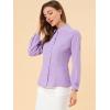imageAllegra K Womens Peter Pan Collar Blouse Business Casual Long Sleeve Button Down Work ShirtPurple