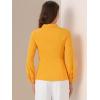 imageAllegra K Womens Peter Pan Collar Blouse Business Casual Long Sleeve Button Down Work ShirtYellow