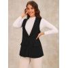 imageAllegra K Womens Sleeveless Blazer Shawl Collar Open Front Work Office Suit Vest JacketBlack