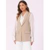 imageAllegra K Womens Sleeveless Blazer Shawl Collar Open Front Work Office Suit Vest JacketKhaki