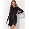 imageAllegra K Womens Sparkly Glitter Tops Shiny Metallic 80s Disco OutfitsBlack