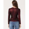 imageAllegra K Womens Sparkly Glitter Tops Shiny Metallic 80s Disco OutfitsBlack Red