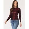 imageAllegra K Womens Sparkly Glitter Tops Shiny Metallic 80s Disco OutfitsBlack Red